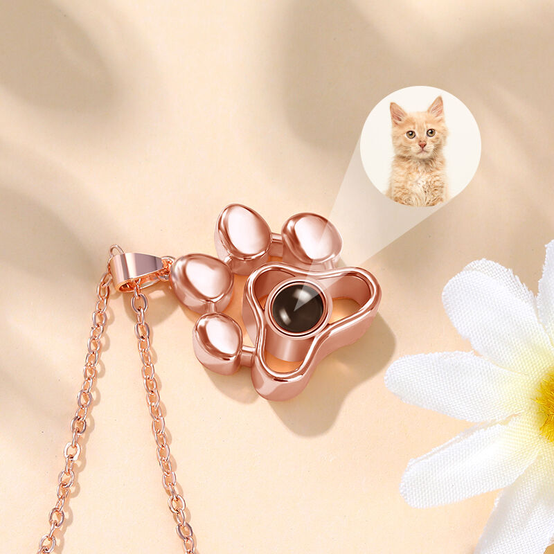 Eloria™ Custom Paw Projection Necklace