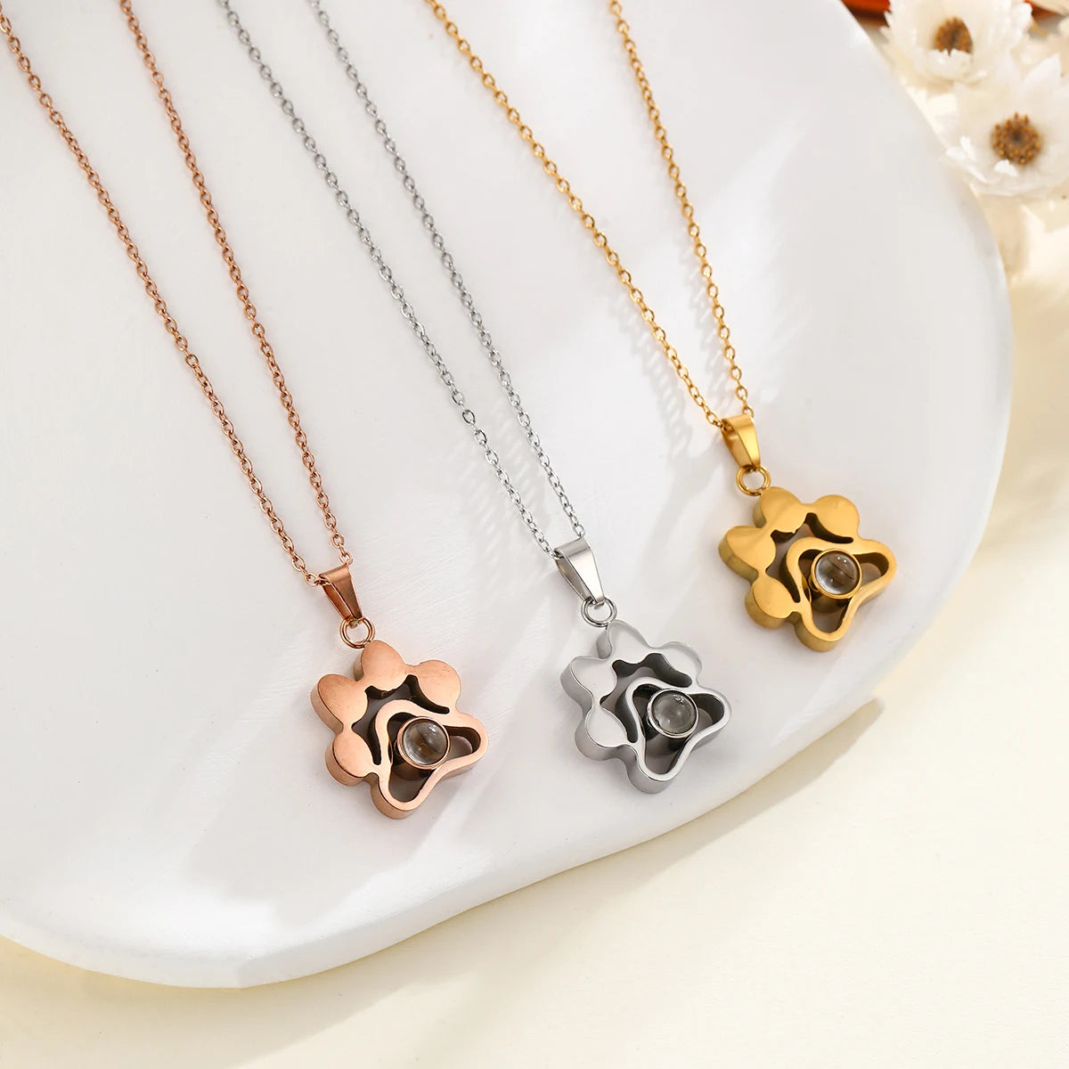 Eloria™ Custom Paw Projection Necklace